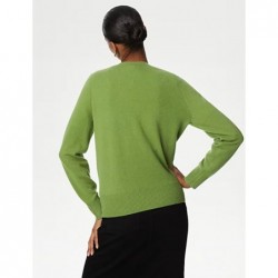 Pure Cashmere V-Neck Jumper Bright green