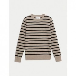 M&S Collection
Pure Merino Wool Striped Jumper Neutral