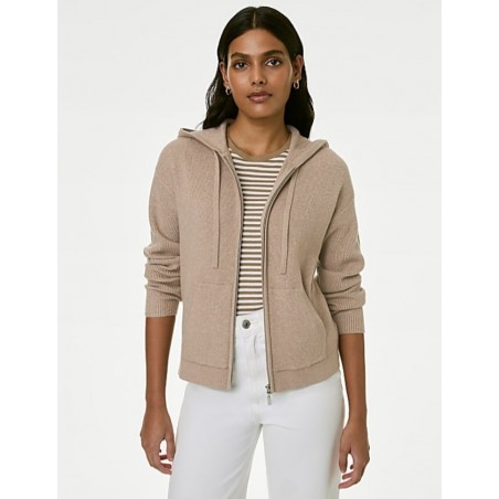 M&S Collection
Soft Touch Zip Up Hoodie Cappuccino