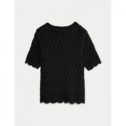 Cotton Rich Textured Knitted Top