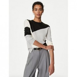 M&S Collection
Supersoft Colour Block Crew Neck Jumper