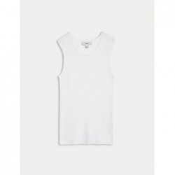 M&S Collection
Ribbed Crew Neck Knitted Vest Soft white