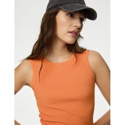 M&S Collection
Ribbed Crew Neck Knitted Vest Orange