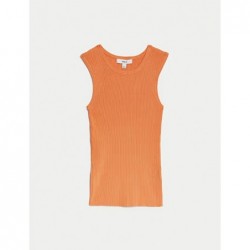 M&S Collection
Ribbed Crew Neck Knitted Vest Orange