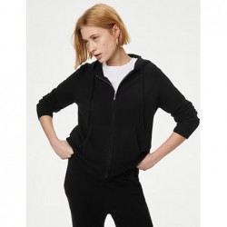 Pure Cashmere Knitted Relaxed Hoodie Black