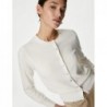 Pure Cashmere Crew Neck Cardigan Ivory