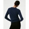 Pure Cashmere Crew Neck Cardigan Medium navy