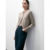 Pure Cashmere Crew Neck Cardigan Cappuccino