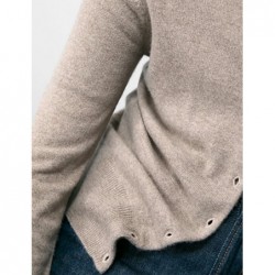 Pure Cashmere Crew Neck Cardigan Cappuccino