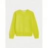 Pure Cashmere Crew Neck Cardigan Acid yellow