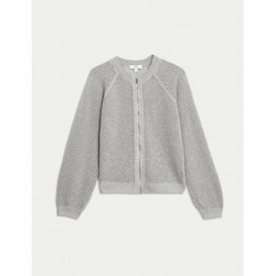 M&S Collection
Metallic Textured Bomber Cardigan