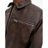 ASOS DESIGN oversized cut and sew motocross harrington jacket in brown