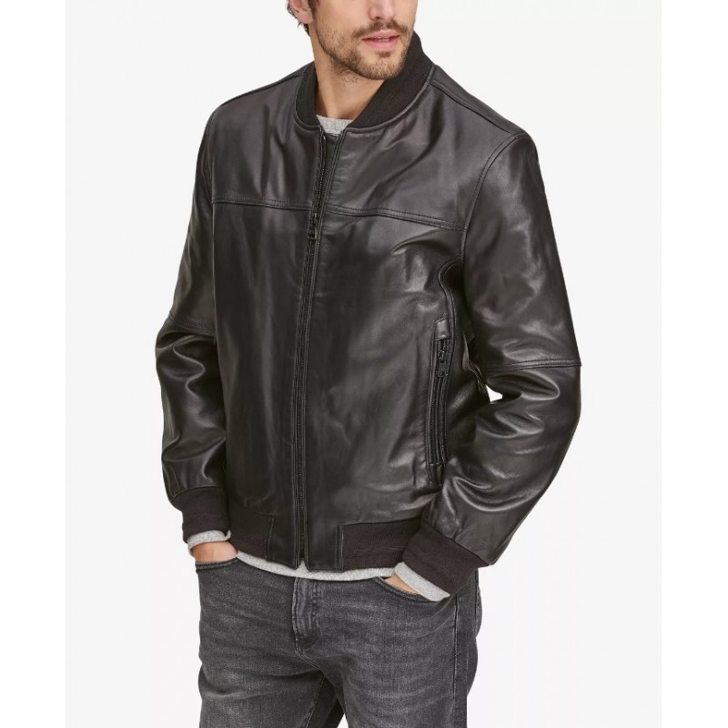 Men's Summit Leather Bomber Jacket