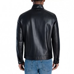 Men's Perforated Faux Leather Hipster Jacket, Created for Macy's