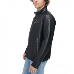 Men's Faux Leather Racer Jacket