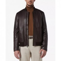 Men's MacNeil Smooth Leather Bomber Jacket Pecan