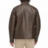 Men's faux leather racing brown jacket