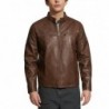 Men's faux leather racing saddle jacket