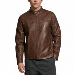 Men's faux leather racing saddle jacket