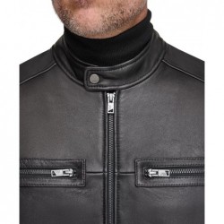 Men's Bantam Racer Style Lamb Leather Jacket