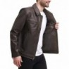 Men's Faux Leather Zip-Front Jacket