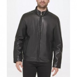 Men's Faux-Leather Motto Jacket