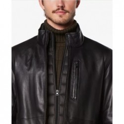 Men's Wollman Smooth Leather Racer Jacket with Removable Interior Bib