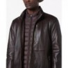 Men's Wollman Smooth Leather Hickory Racing Jacket with Removable Inner Bib