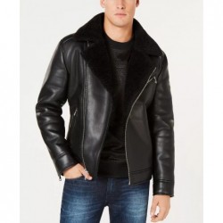 Men's Asymmetrical Faux Leather Moto Jacket, Created for Macy's