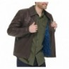 Men's Faux Leather Shirt Jacket