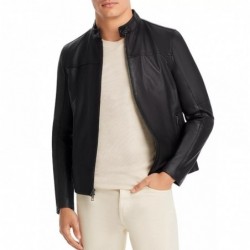 Men's Leather Racer Jacket, Created for Macy's