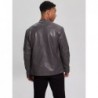 Men's Faux-Leather Biker Jacket