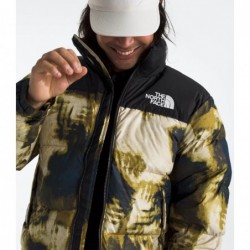 Men’s 1996 Retro Nuptse Jacket Midnight Petrol TNF Bleach Dye Print/TNF Black