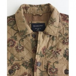 Brown Quilted Pattern Shirt Jacket